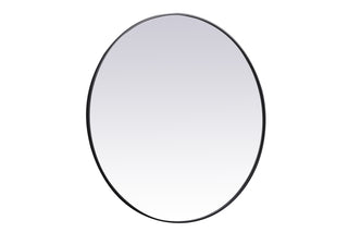 Metal frame round mirror 45 inch in Black