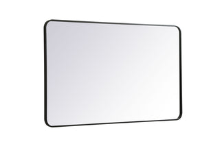 Soft corner metal rectangular mirror 30x48 inch in Black