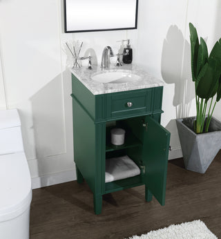 18 inch Single bathroom vanity in green