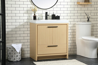 30 inch Single bathroom vanity in Maple