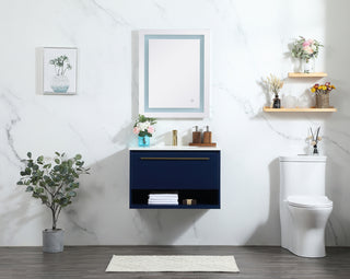 30 inch Single bathroom vanity in blue