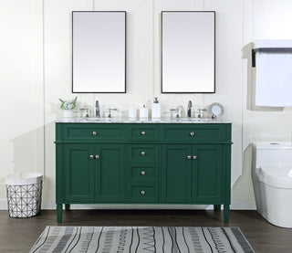 60 inch double bathroom vanity in green