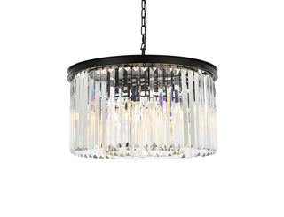 Sydney 8 light Matte Black Chandelier Clear Royal Cut Crystal