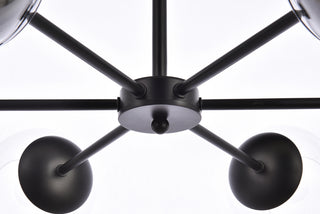 Briggs 30 inch pendant in black with clear shade