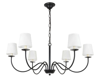 Eclipse 6 light Black and White shade chandelier