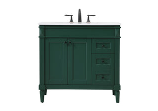 36 inch Single bathroom vanity in green