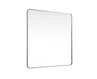 Soft corner metal square mirror 42x42 inch in Silver