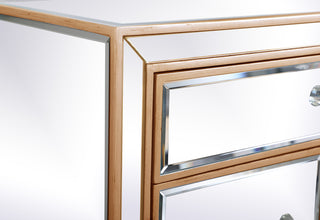29 in. mirrored cabinet in antique gold