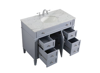 42 inch Single bathroom vanity in grey