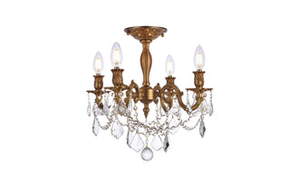 Rosalia 4 light French Gold Flush Mount Clear Royal Cut Crystal