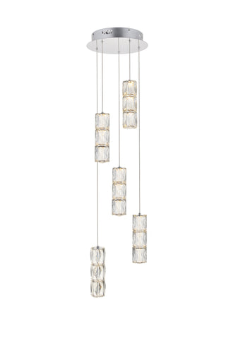 Polaris LED light Chrome Pendant Clear Crystal