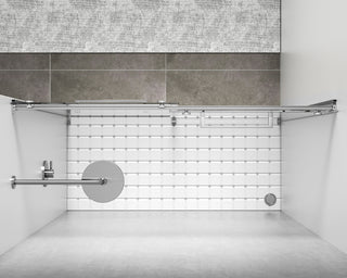 Semi-frameless shower door 48 x 76 Brushed Nickel