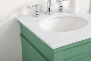 18.5 inch Single Bathroom vanity in vintage mint with ivory white engineered marble