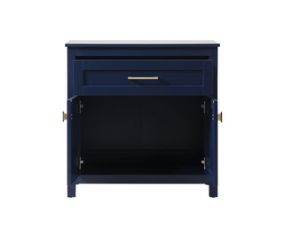 30 Inch Wide Bathroom Storage Freestanding Cabinet In Blue