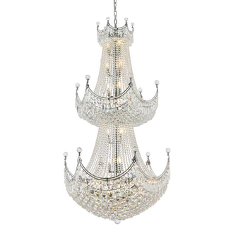 Corona 36 light Chrome Chandelier Clear Royal Cut Crystal