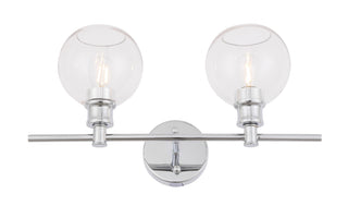 Collier 2 light Chrome and Clear glass Wall sconce