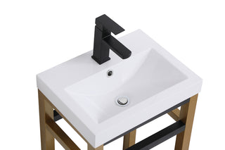 18 inch Single Bathroom Metal Vanity in Golden Black