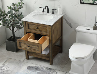 24 inch Single bathroom vanity in driftwood