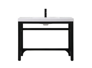 42 inch ADA compliant Single bathroom metal vanity in black