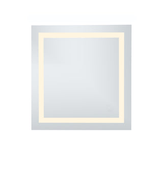 LED Hardwired Mirror Square W28 H28 Dimmable 3000K