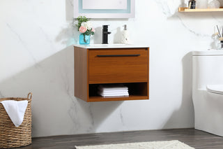 24 inch Single bathroom vanity in teak