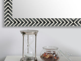 Rectangular mirror 48x30 inch in chevron