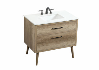 36 inch Single bathroom vanity in natural oak