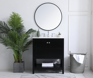 30 inch Single Bathroom Vanity in Black