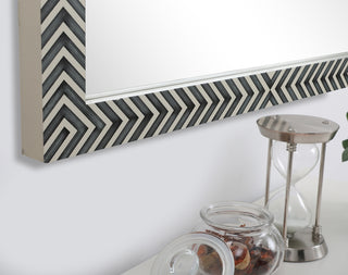 Rectangular mirror 40x32 inch in chevron