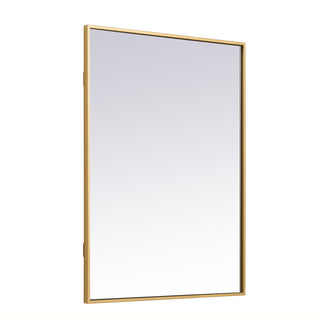 Metal frame rectangle mirror 27 inch in Brass