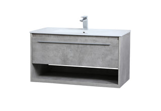 36 inch  Single Bathroom Floating Vanity in Concrete Grey