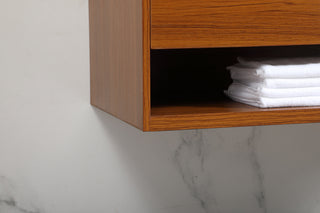 40 inch Single bathroom vanity in teak with backsplash