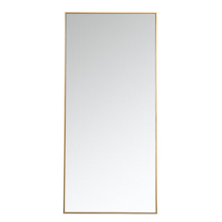 Metal frame rectangle mirror 30 inch in Brass