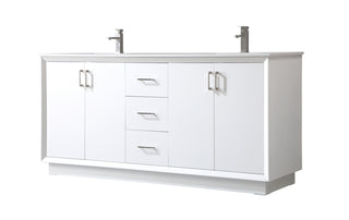 72 Inch Double Bathroom Vanity In White