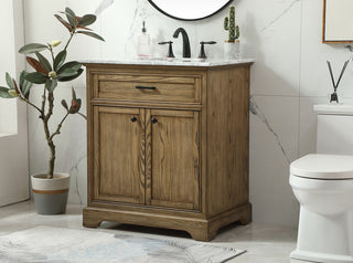 30 inch Single bathroom vanity in driftwood