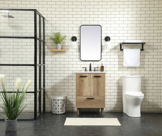 24 inch Single bathroom vanity in natural oak
