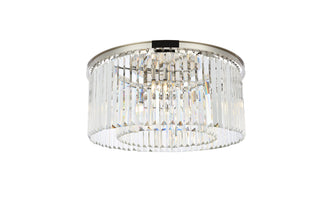 Sydney 8 light polished nickel Flush Mount Clear Royal Cut Crystal