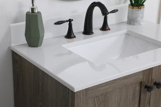 30 inch Single Bathroom Vanity in Weathered oak with Backsplash