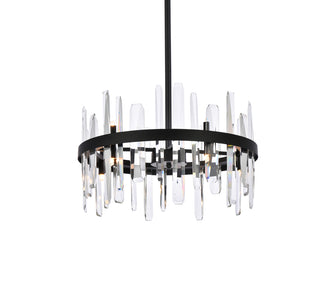 Serena 20 inch crystal round pendant in black