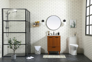 24 inch bathroom vanity in Teak