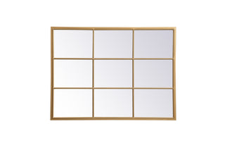 Metal windowpane mirror 36 inch x 48 inch in Brass