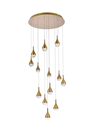 Amherst 30 inch LED chandelier in satin gold