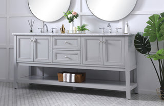 72 in. double sink bathroom vanity set in Grey