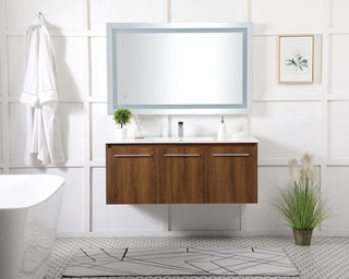 48 inch  Single Bathroom Floating Vanity in Walnut Brown