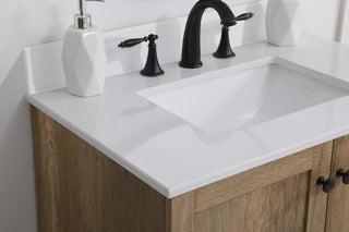 30 inch Single Bathroom Vanity in Natural oak with Backsplash