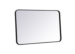 Soft corner metal rectangular mirror 22x36 inch in Black