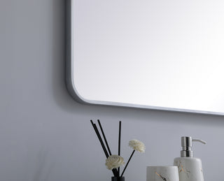 Soft corner metal rectangular mirror 30x60 inch in Silver