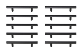 Quinn 4" Center to Center Matte Black Bar Pull Multipack (set of 10)