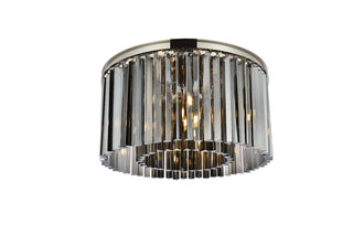 Sydney 8 light polished nickel Flush Mount Silver Shade (Grey) Royal Cut Crystal