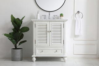 30 inch Single Bathroom Vanity in Antique White